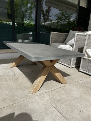 Conjunto Muebles Jardín Ratán y Piedra