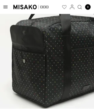 Bolsa de viaje Misako negra con estampado