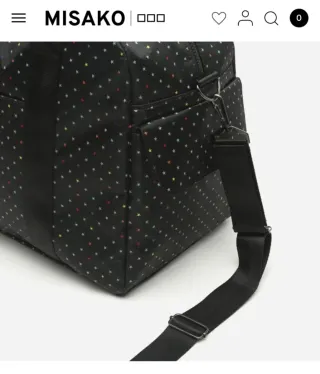 Bolsa de viaje Misako negra con estampado
