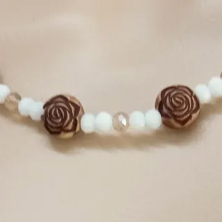 Collana Bocarol porcellana bianca e marrone