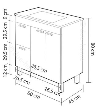 Conjunto Muebles Baño Madera Oscura gris.
