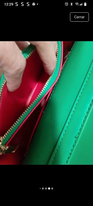 Bolso mujer verde con cadena dorada