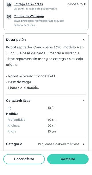 Robot Aspirador Cecotec Conga Serie 1390