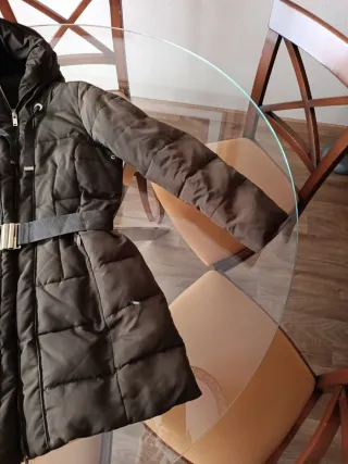 Plumífero largo verde caqui Easy Wear mujer