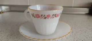 12 Tazas Chocolate Porcelana con Platillo