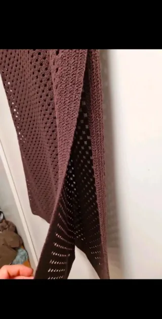 Falda Massimo Dutti punto crochet marrón