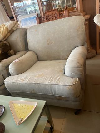 2 x Sillón de tela y madera Con ruedas