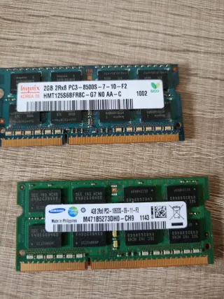 2x Módulos RAM DDR3 Hynix 2GB + Samsung 4GB
