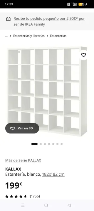 Estantería KALLAX Blanca 182x182 cm