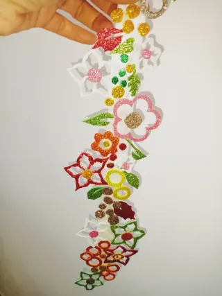 Ghirlanda fiori brillanti e multicolore handmade