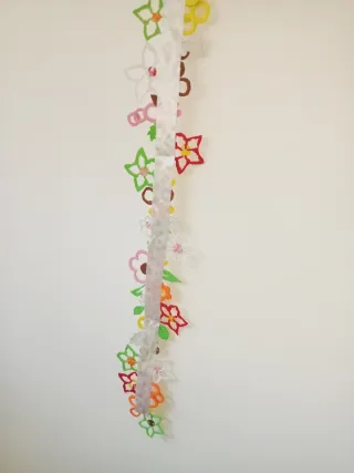 Ghirlanda fiori brillanti e multicolore handmade