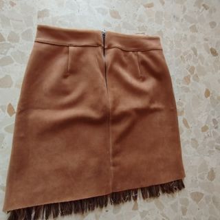 Falda corta vintage con flecos y lentejuelas