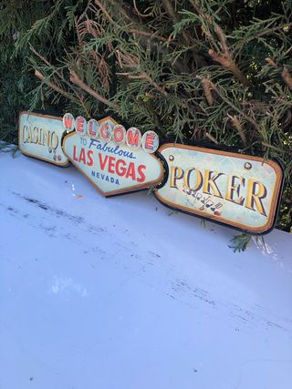 Insegna Las Vegas Casino Poker vintage