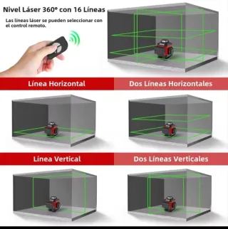 Nivel Láser 4D 16 Líneas Trípode Maletín