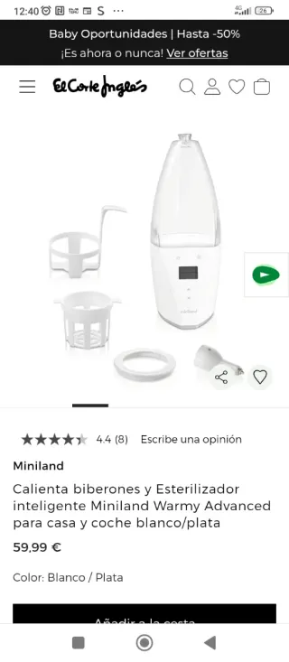 Miniland Calienta biberones y esterilizador