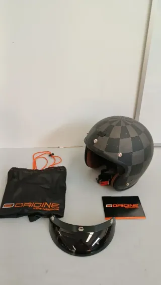 Casco Moto Jet Cuadros   talla: XL 61cm W10Y2155