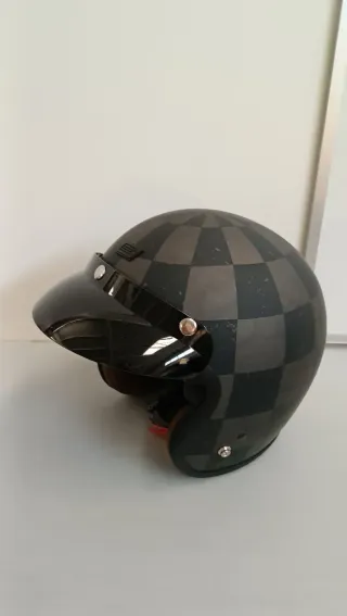 Casco Moto Jet Cuadros   talla: XL 61cm W10Y2155