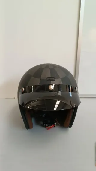 Casco Moto Jet Cuadros   talla: XL 61cm W10Y2155