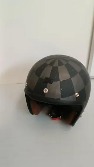 Casco Moto Jet Cuadros   talla: XL 61cm W10Y2155