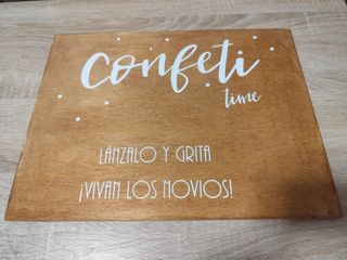Cartel Decoración Boda Confeti Time