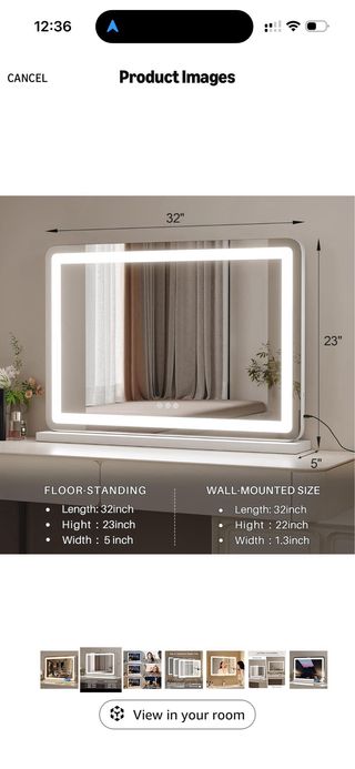 Espejo LED Moderno con Luz Regulable