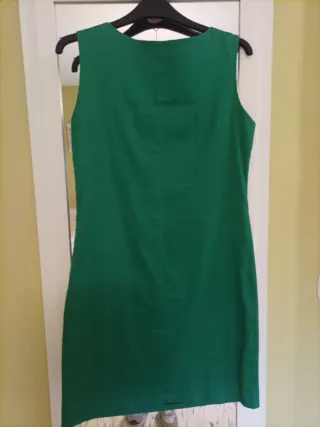 Vestido verde JUNCOY ARENA flores bordadas