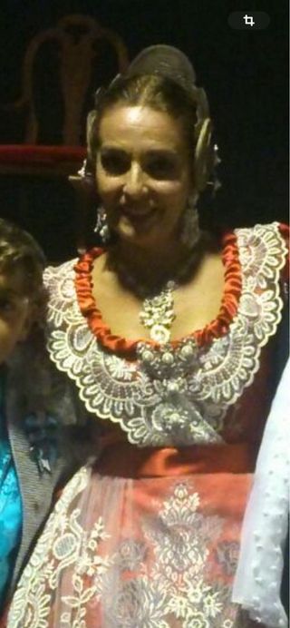 Traje de Fallera SIN MANTELETAS Rojo/Plata Talla S