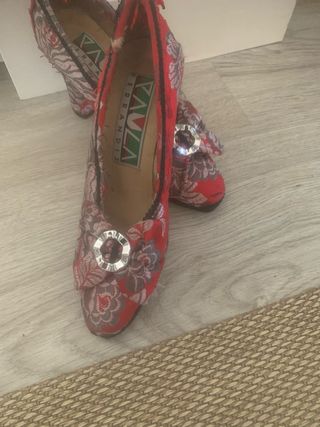 Traje de Fallera SIN MANTELETAS Rojo/Plata Talla S