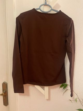 Jersey básico manga larga marrón