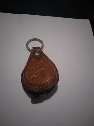 Llavero Cartera Cremallera Cuero Marrón