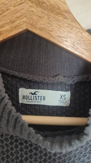 Jersey Hollister Gris Mujer