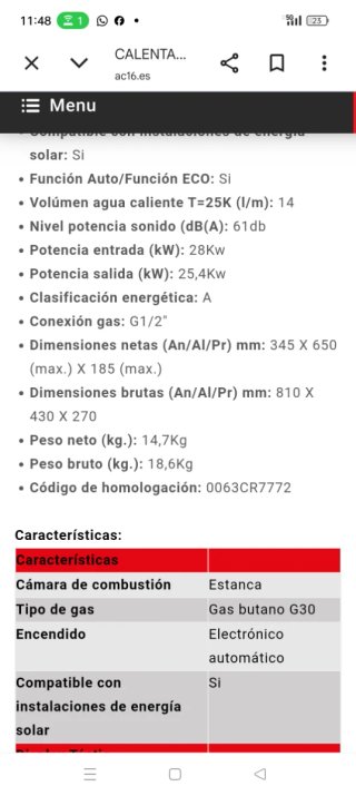 Calentador Gas Corberó, NUEVO CCST11NOXGN incluye