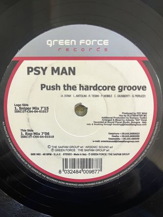 Psy Man "Push The Hardcore Groove" vinile techno