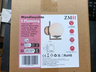 Aplique de pared ZMH 1 luz E27