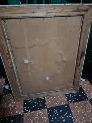 Grande quadro antico olio su  compensato  cornice