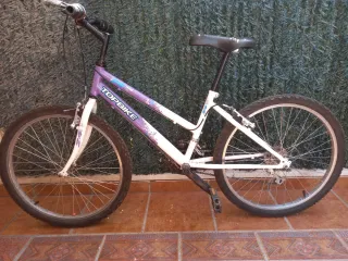 Bicicleta juvenil Topbike morada y blanca