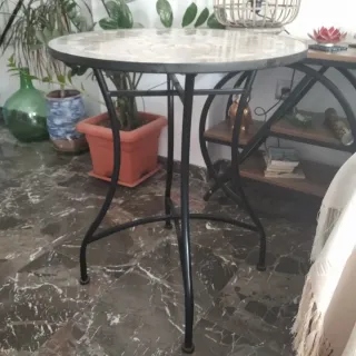 Mesa redonda forja 60cm mosaico