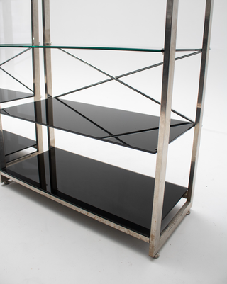 Estanterías Vintage Cromo y Cristal Ahumado