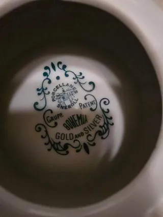Cenicero oro 24K porcelana Schnerol plata