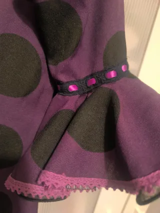 Vestido Flamenco Lunares Morado y Negro