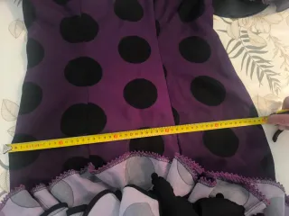 Vestido Flamenco Lunares Morado y Negro