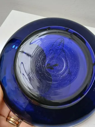 Posacenere Murano Vintage Blu Oro Fiori