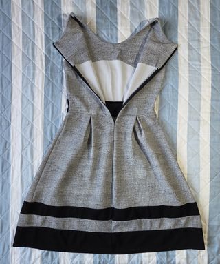 Vestido italiano gris y negro