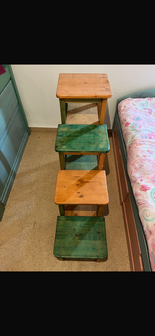 Cama 90cm madera con colchón y almohada