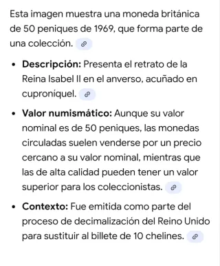 Moneda 50 Peniques Reino Unido 1969