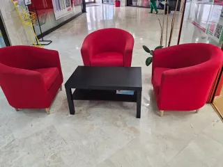 Conjunto 3 Sillones Ikea Tullsta Rojo