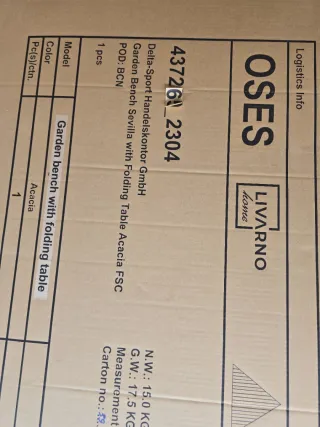 Banco de jardín con mesa plegable