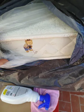 Cuna grande blanca 130x70,con colchón y funda