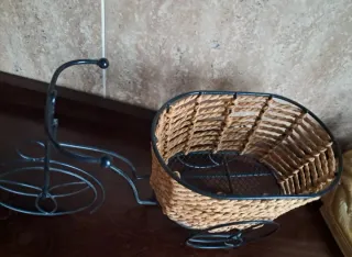 Cesta Decorativa Bicicleta Mimbre