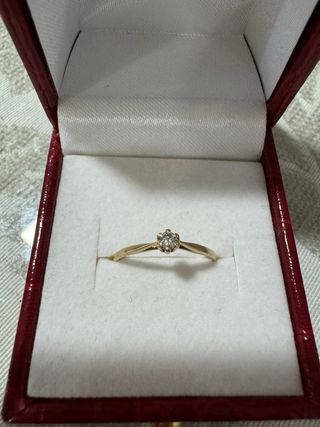 Anillo Solitario Oro Diamante